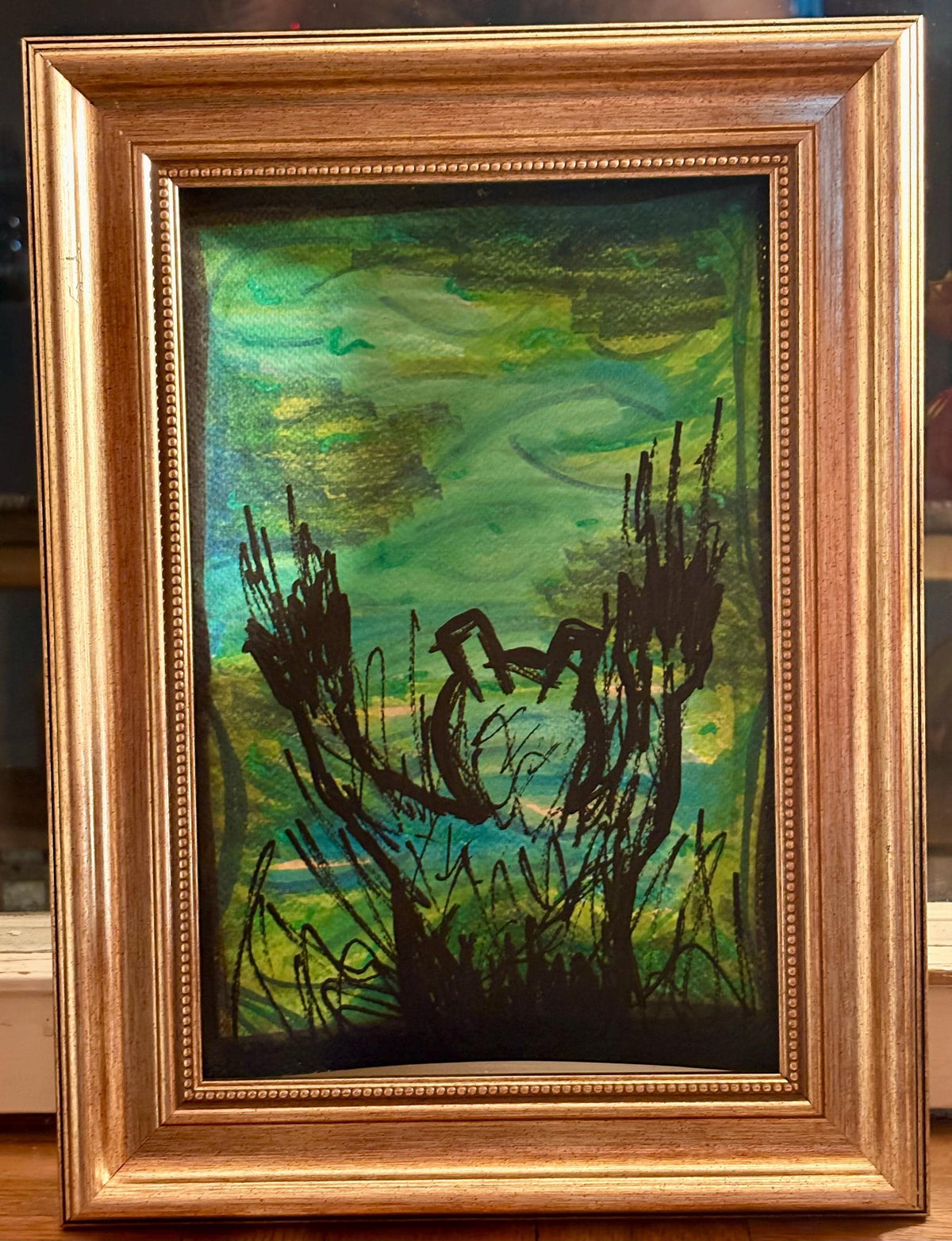 Signal from the Undergrowth – originalmålning, akryl på papper