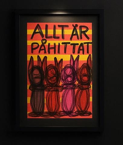 Den Som Inte Dansar Är Död – originalmålning, akryl på papper