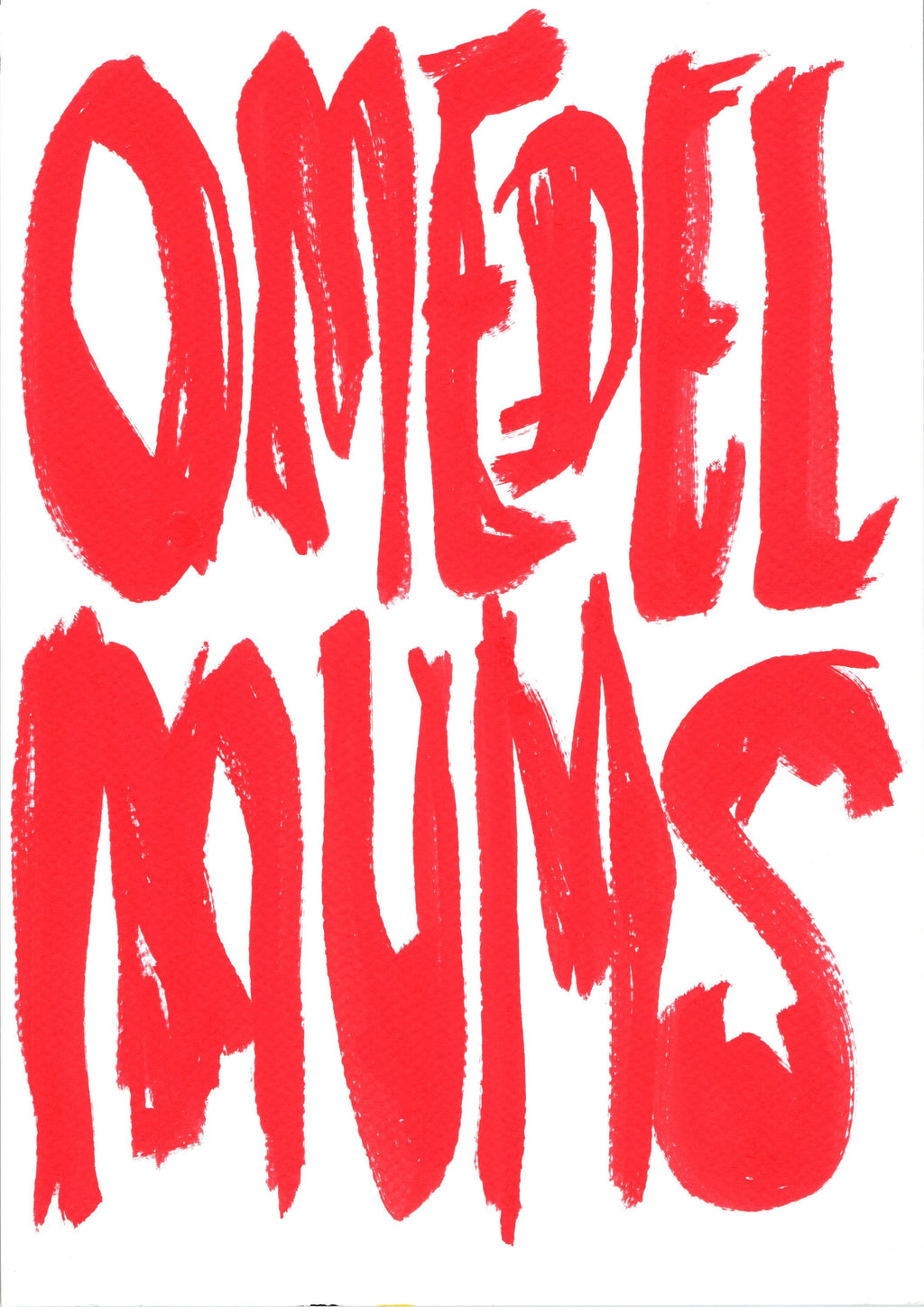 Omedelmums – originalmålning, akryl på papper