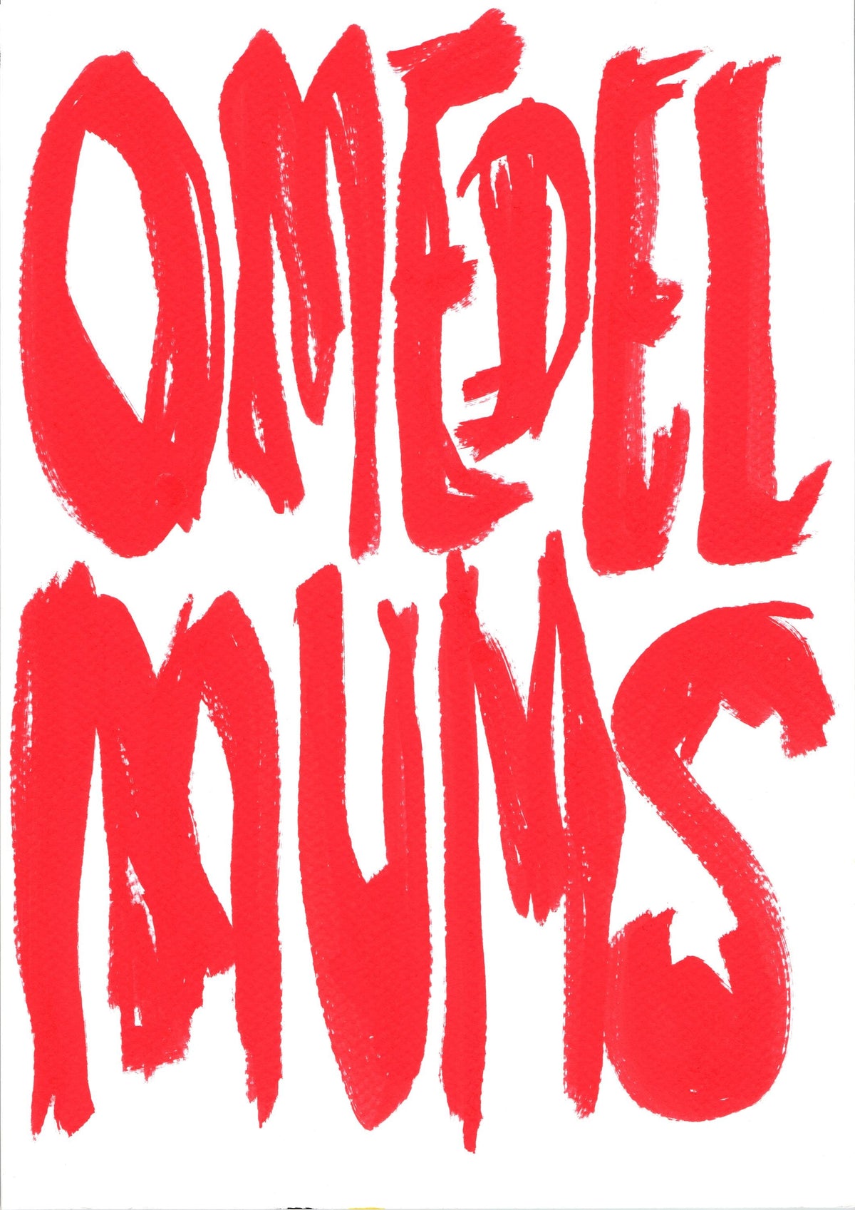 Omedelmums – originalmålning, akryl på papper