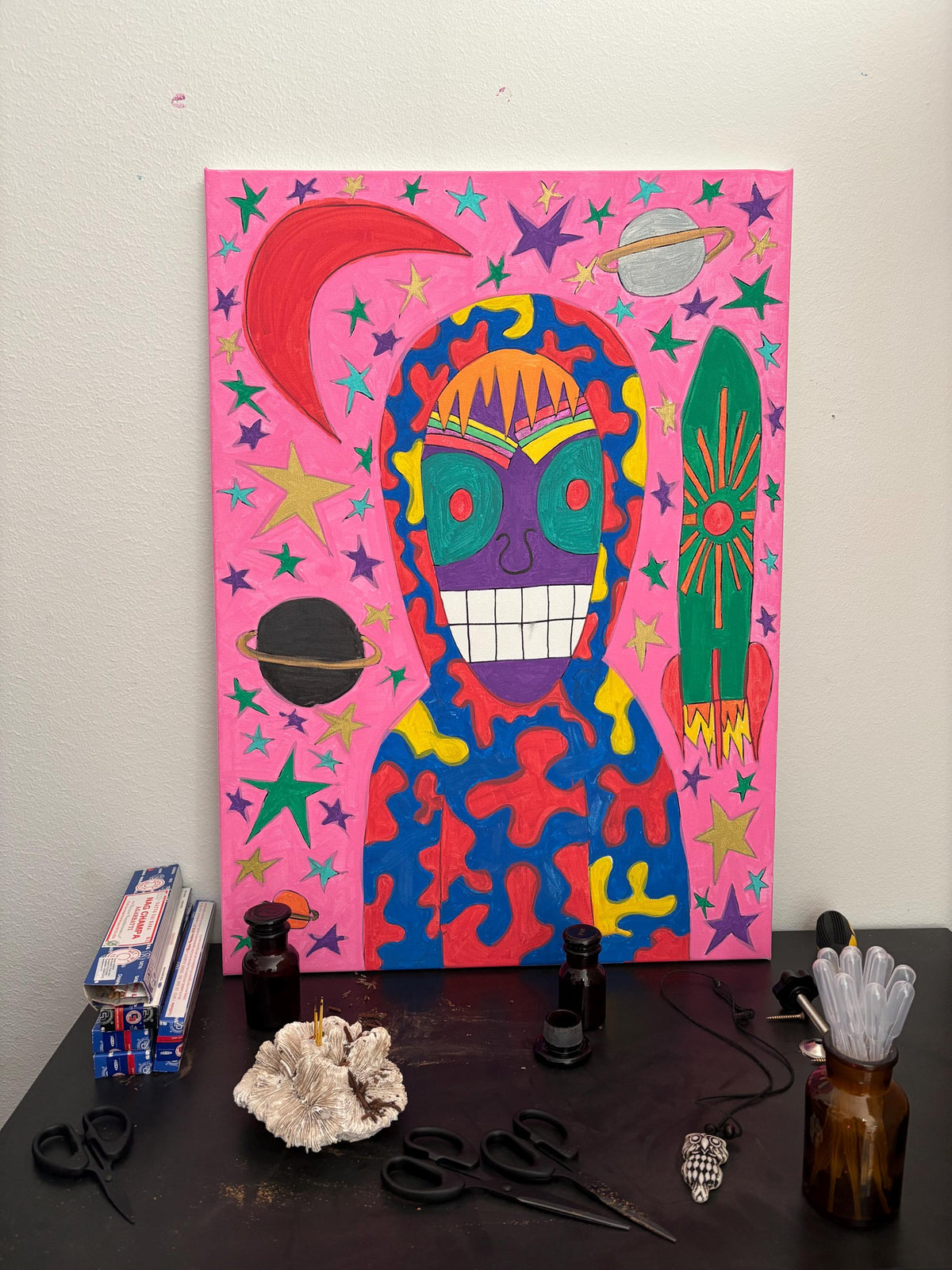 Golden Lucious – originalmålning, akryl på canvas