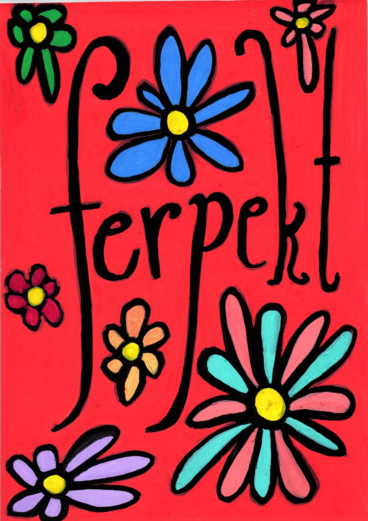 Ferpektion – originalmålning, akryl på papper