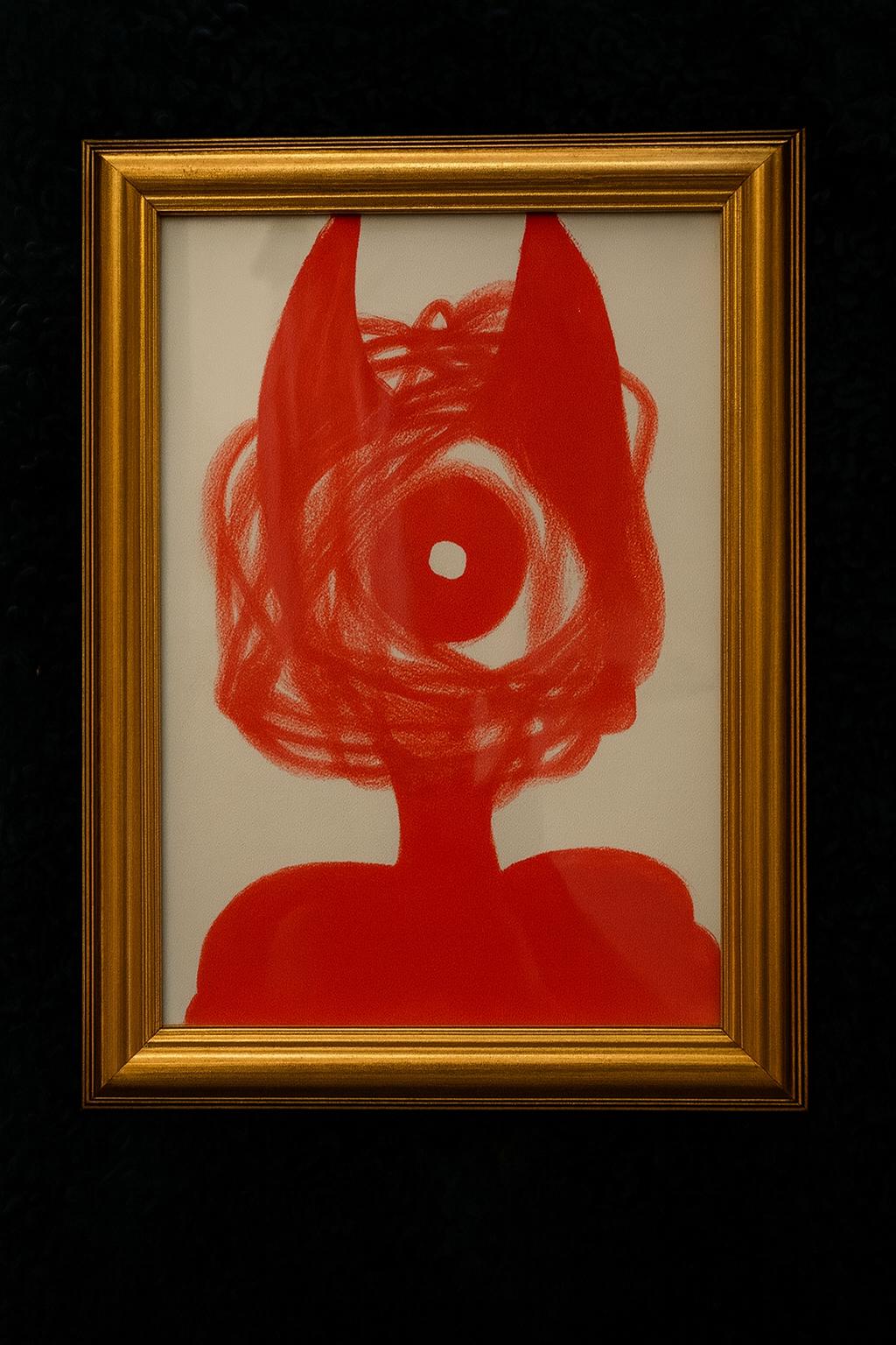 Demon Toddler – originalmålning, akryl på papper