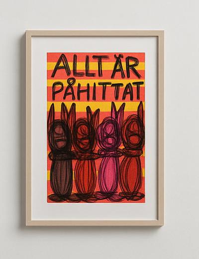 Den Som Inte Dansar Är Död – originalmålning, akryl på papper