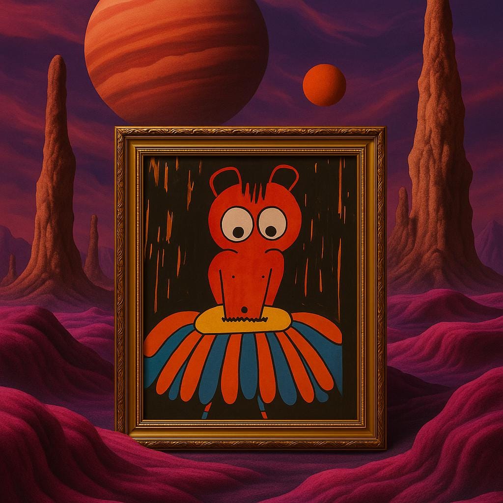 Shyness Dancing Ballet in the Abyss – originalmålning, akryl på papper