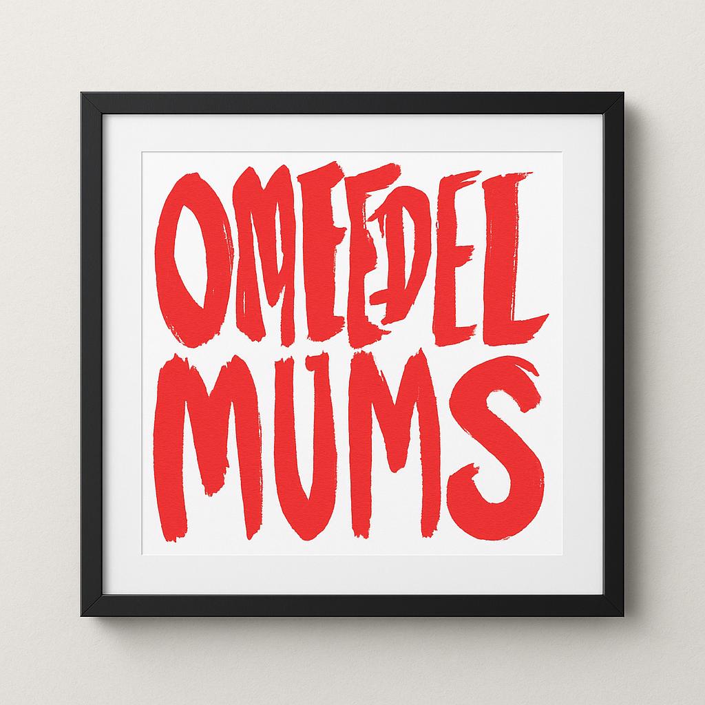 Omedelmums – originalmålning, akryl på papper