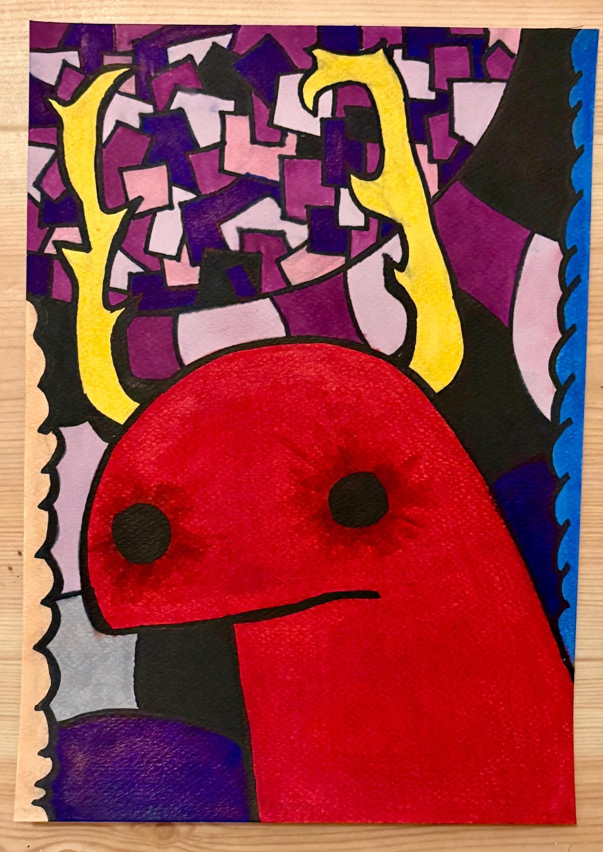 Dreamy Dear – originalmålning, akryl och Posca på papper
