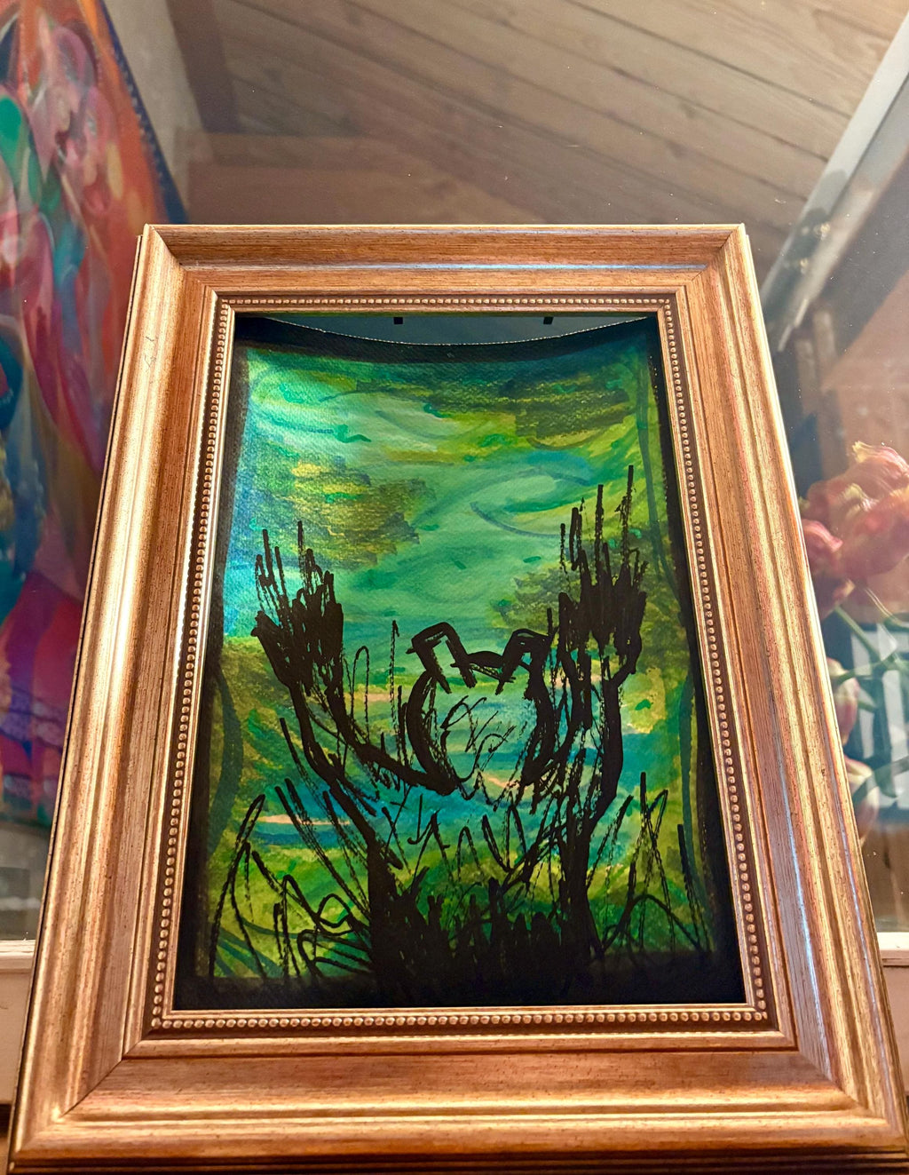 Signal from the Undergrowth – originalmålning, akryl på papper