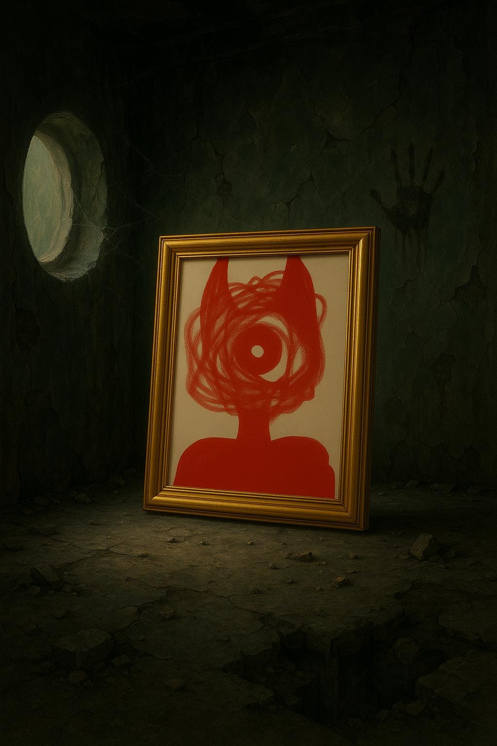 Demon Toddler – originalmålning, akryl på papper