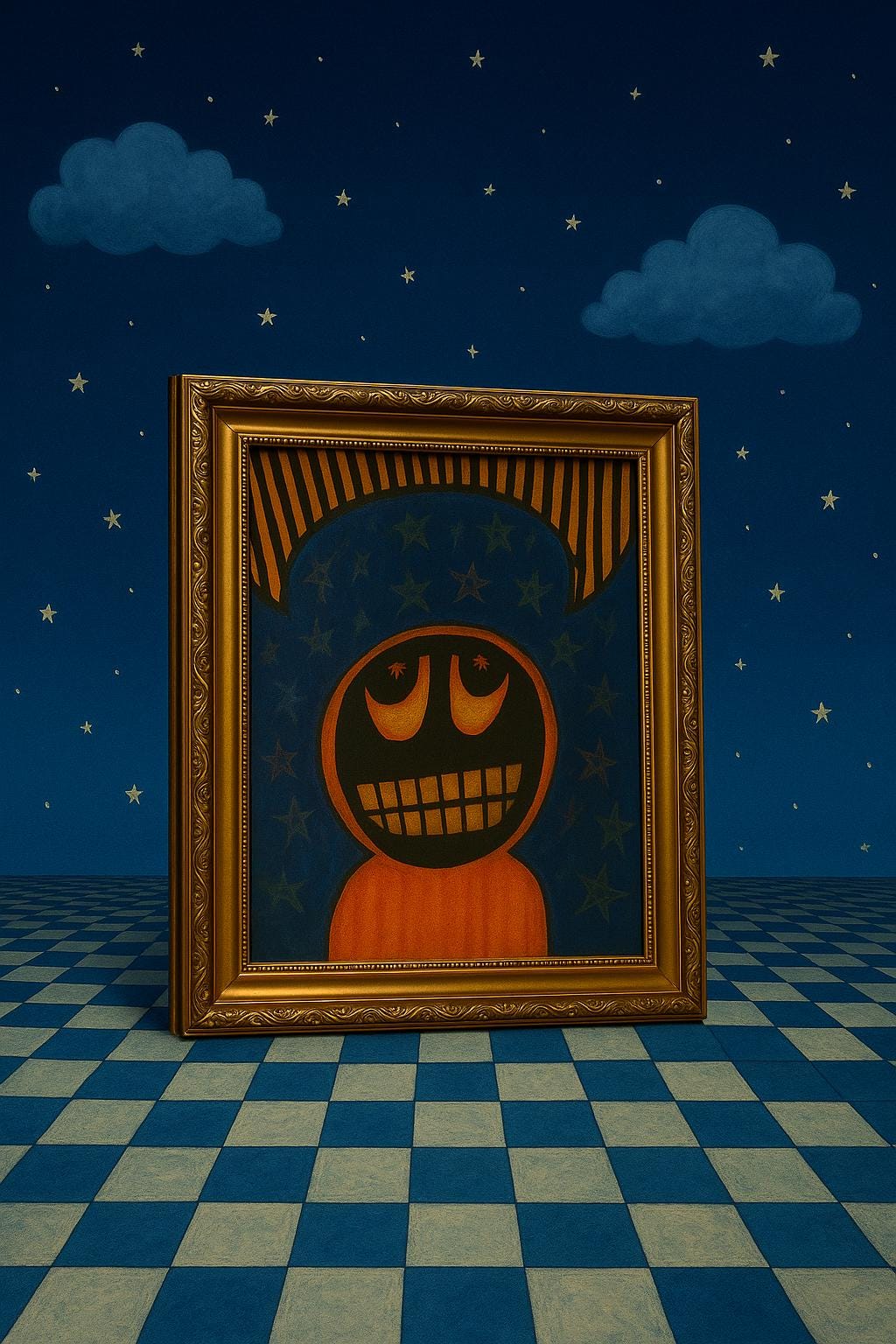 Lucios & The Moon – originalmålning, akryl på papper