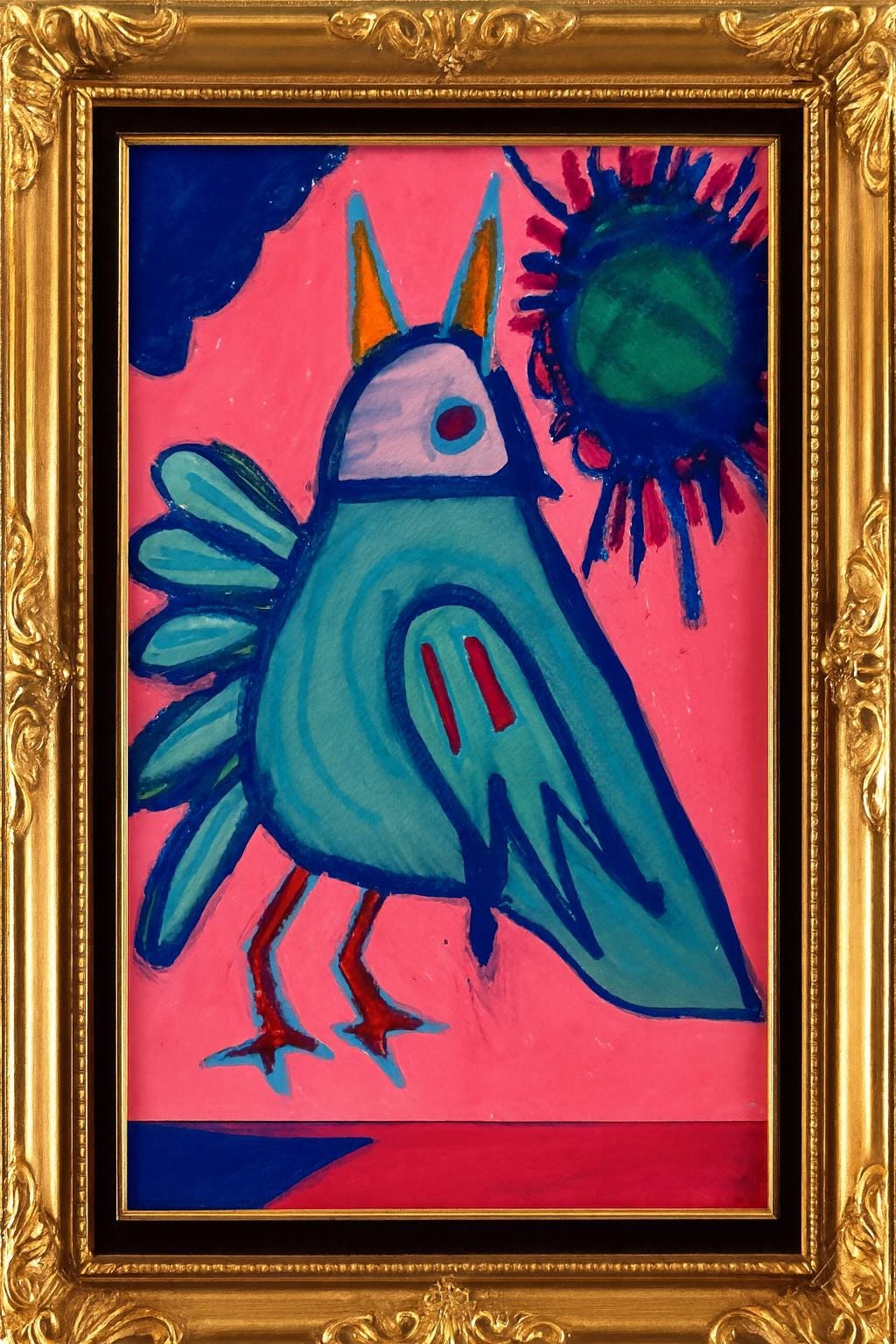 Fight & Flight – originalmålning, akryl och Posca på papper